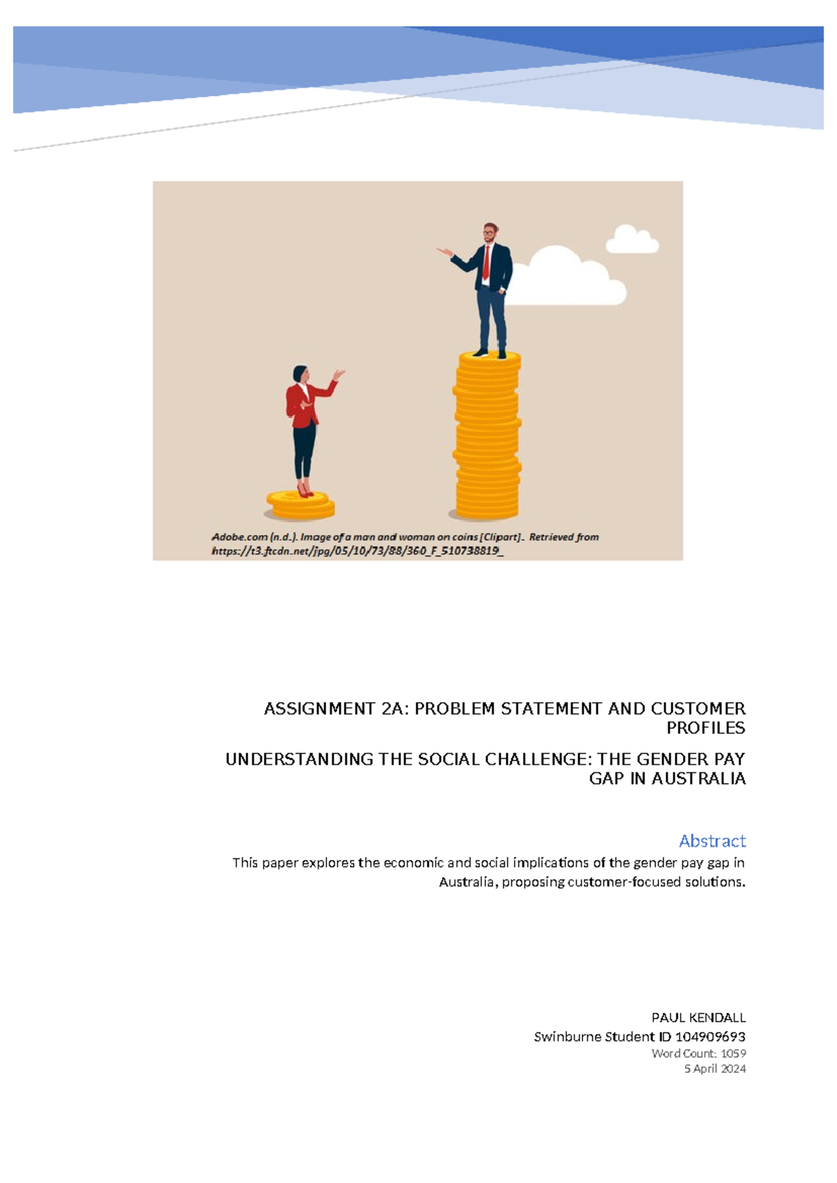 Assignment 2A - Problem statement and customer profiles: Gender Pay Gap ...