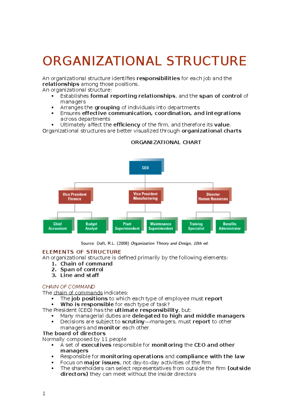 Lesson 9- Organizational structure - ORGANIZATIONAL STRUCTURE An ...