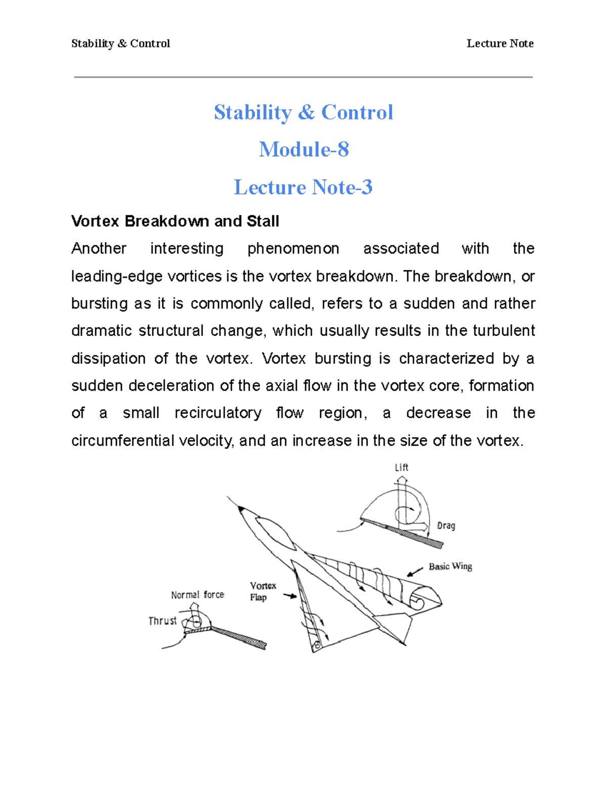 Stability & Control Module 8 Lecture Note 3 - Stability & Control ...