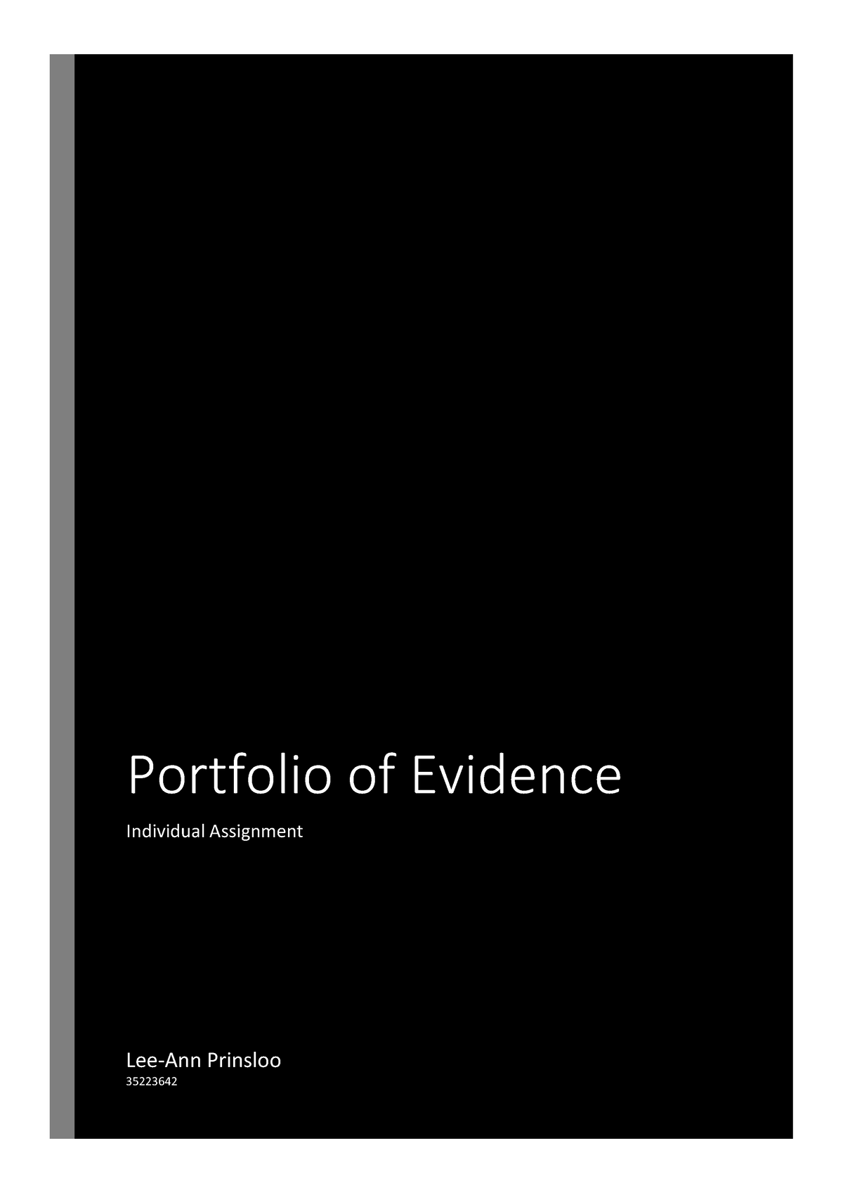 portfolio of evidence assignment