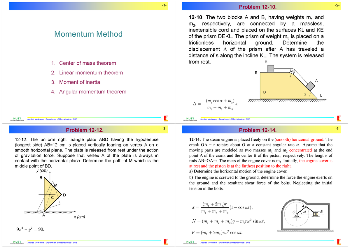 P3-chapter 3-2 Momentum Method - Probs -1- Applied Mechanics ...