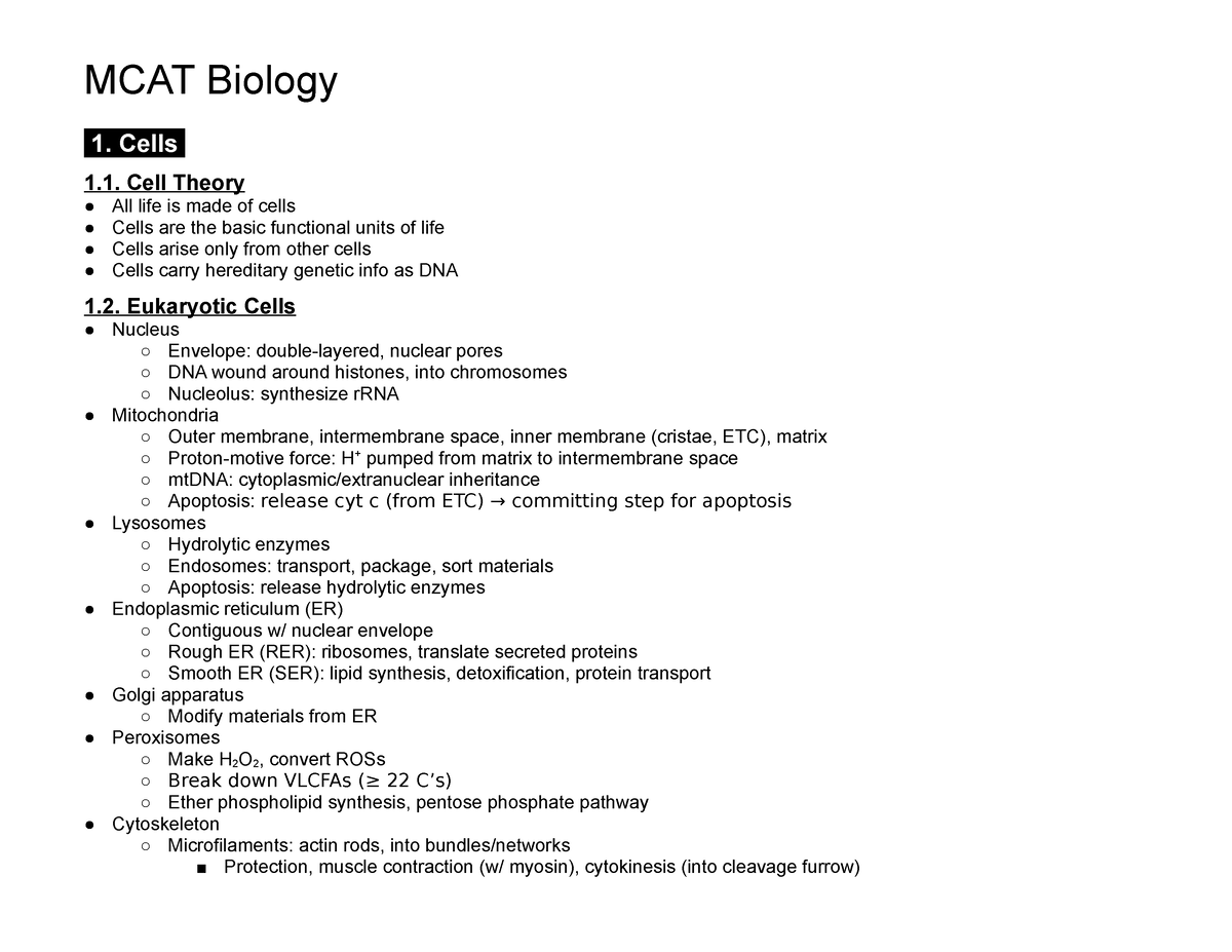 mcat-biology-cells-1-cell-theory-all-life-is-made-of-cells-cells-are