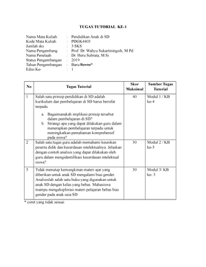 Rancangan Tugas Tutorial Ke 1 PKR - RANCANGAN TUGAS TUTORIAL KE ...