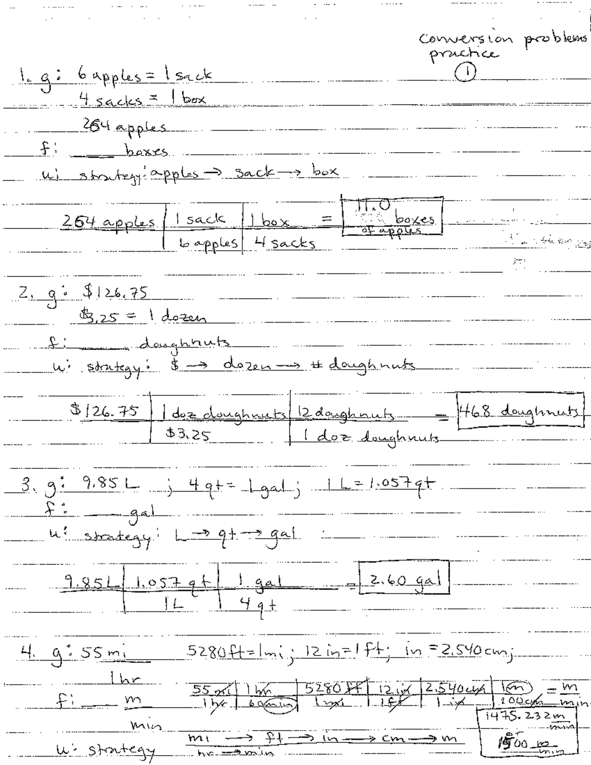 Conversion Problems Key - CHEM 050 - Studocu