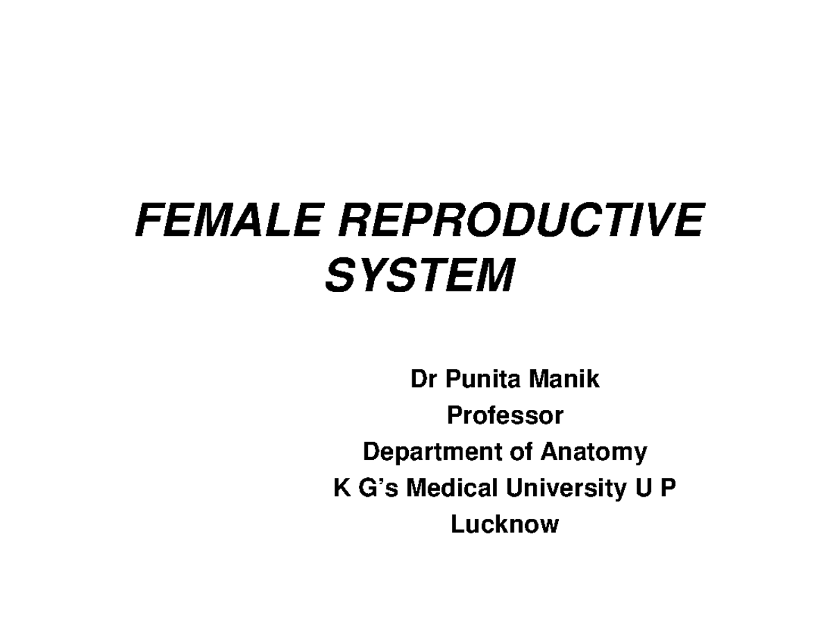 Female reproductive system[Compatibility Mode] - FEMALE REPRODUCTIVE ...