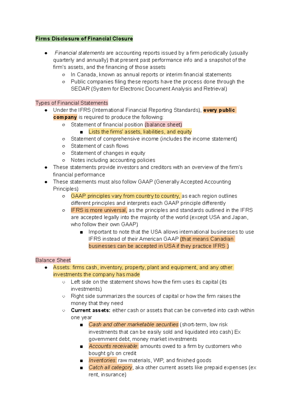 Chapter 2 - Lecture notes 2 - Firms Disclosure of Financial Closure ...