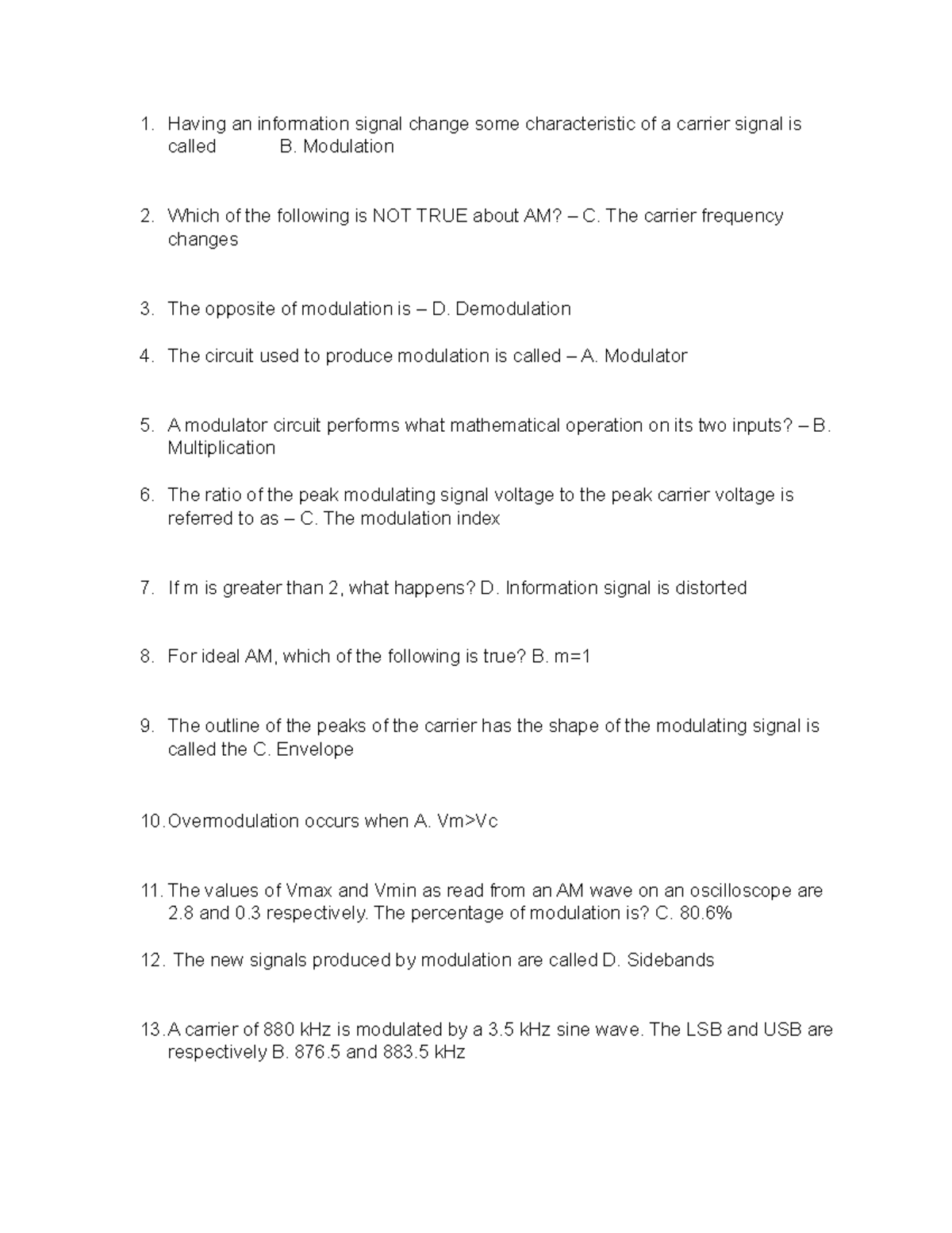 Assessment-amplitude-modulation - Having An Information Signal Change 