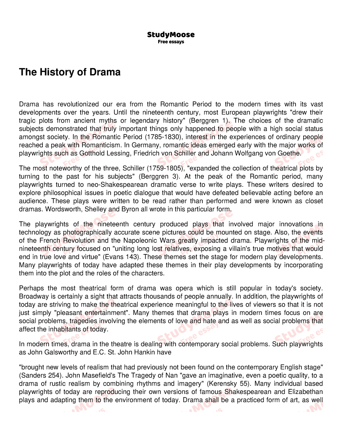 history of drama assignment