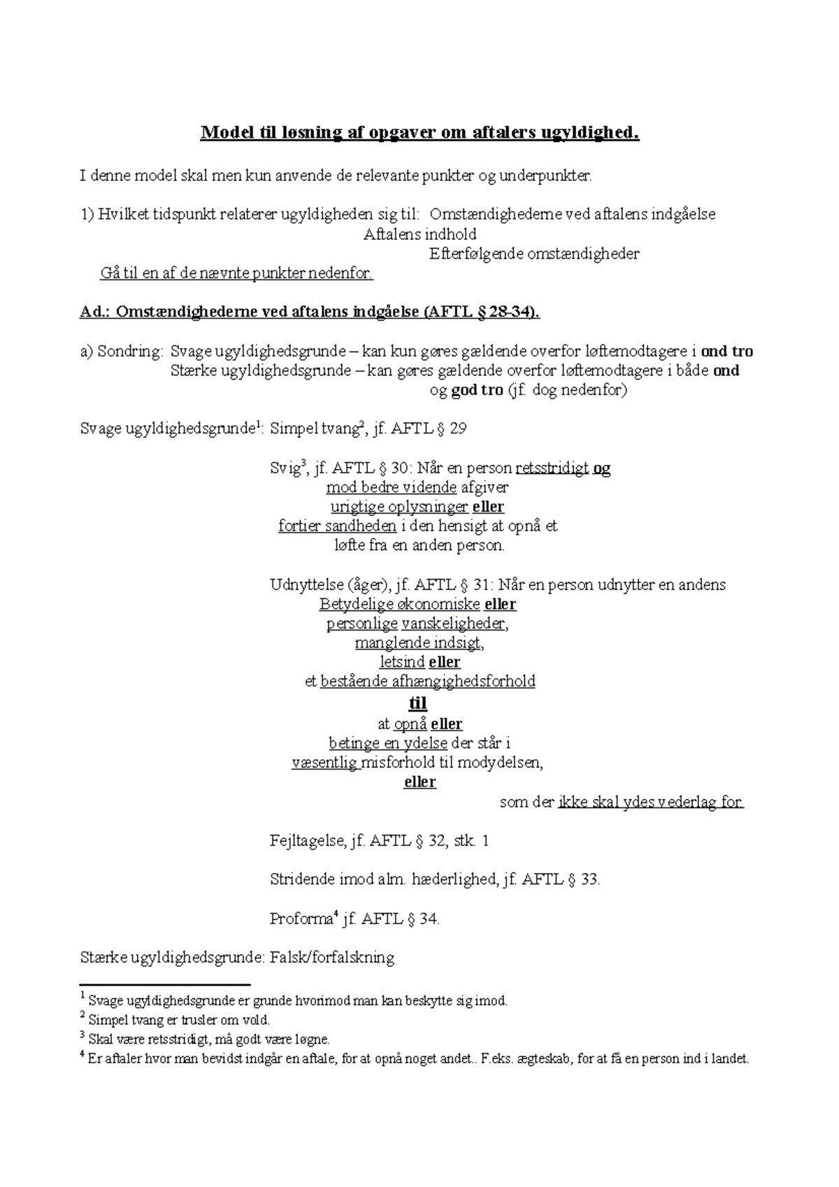 Model til løsning af opgaver om aftalers ugyldighed - Erhvervsret - CBS ...