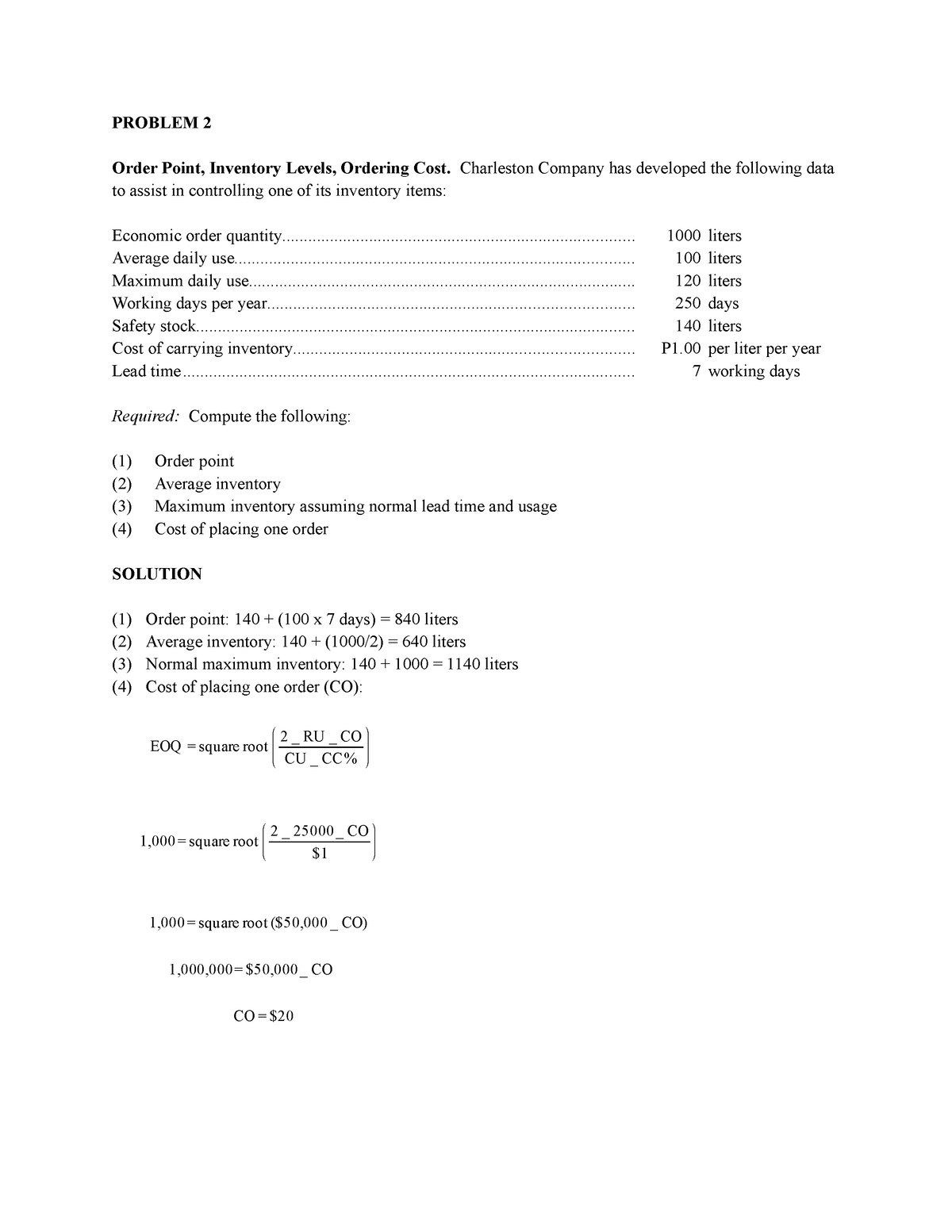 problem-2-order-point-inventory-levels-ordering-cost-problem-2