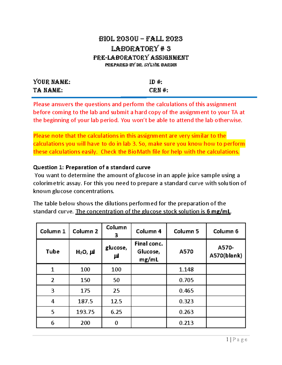BIOL2030 Lab+3 +Pre laboratory+assignment +F2023 - Biol 2030U – Fall ...