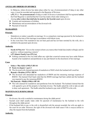 Chapter 4 (Ancillary orders) - degree in law - fol1 - MMU - StuDocu