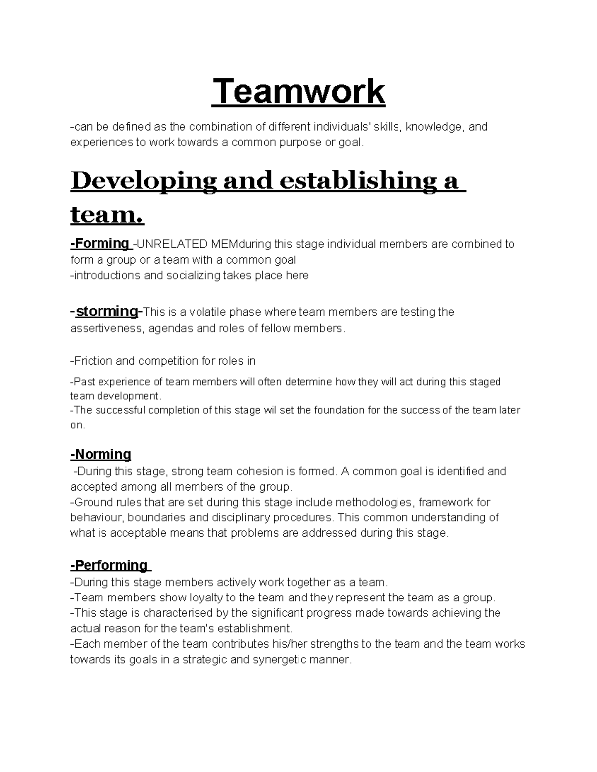 Copy of Teamwork - copy of worl - Teamwork -can be defined as the ...