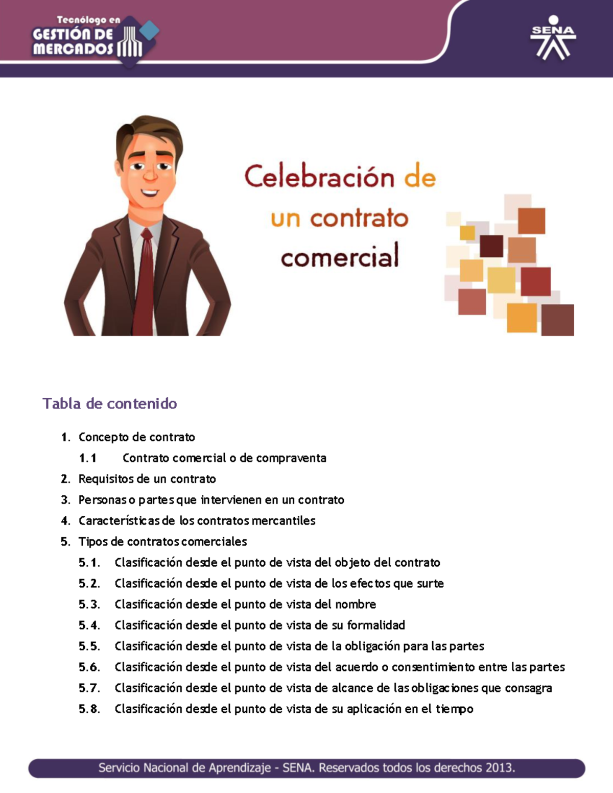 Descargable - Trabajo - Tabla De Contenido 1. Concepto De Contrato 1 ...