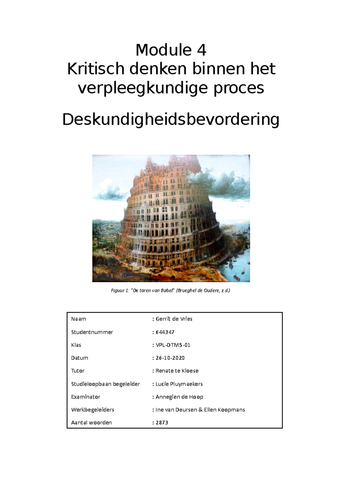 Deskundigheidsbevordering - Module 4 Kritisch Denken Binnen Het ...