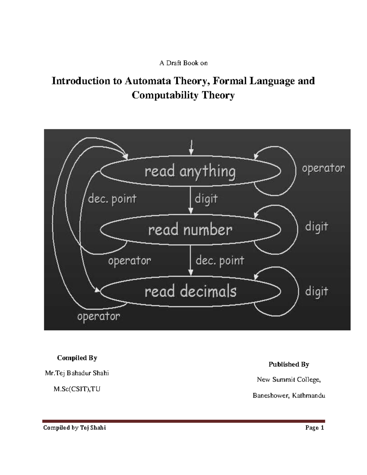 Introduction To Automata Theory, Formal Language And Computability ...