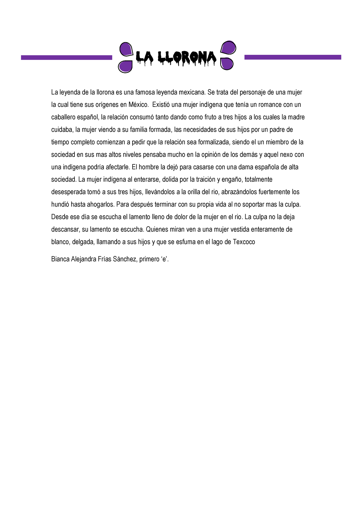 Resumen Llorona Apuntes La Leyenda De La Llorona Es Una Famosa Leyenda Mexicana Se Trata