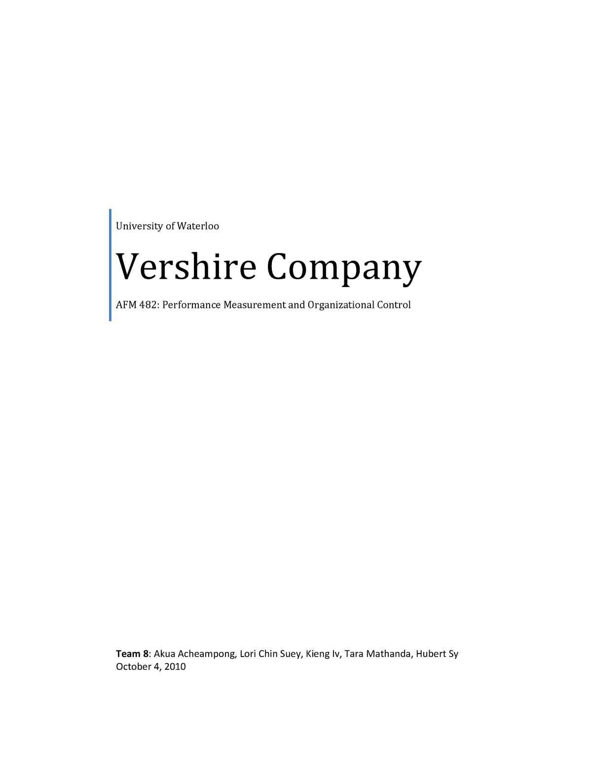 vershire company case study