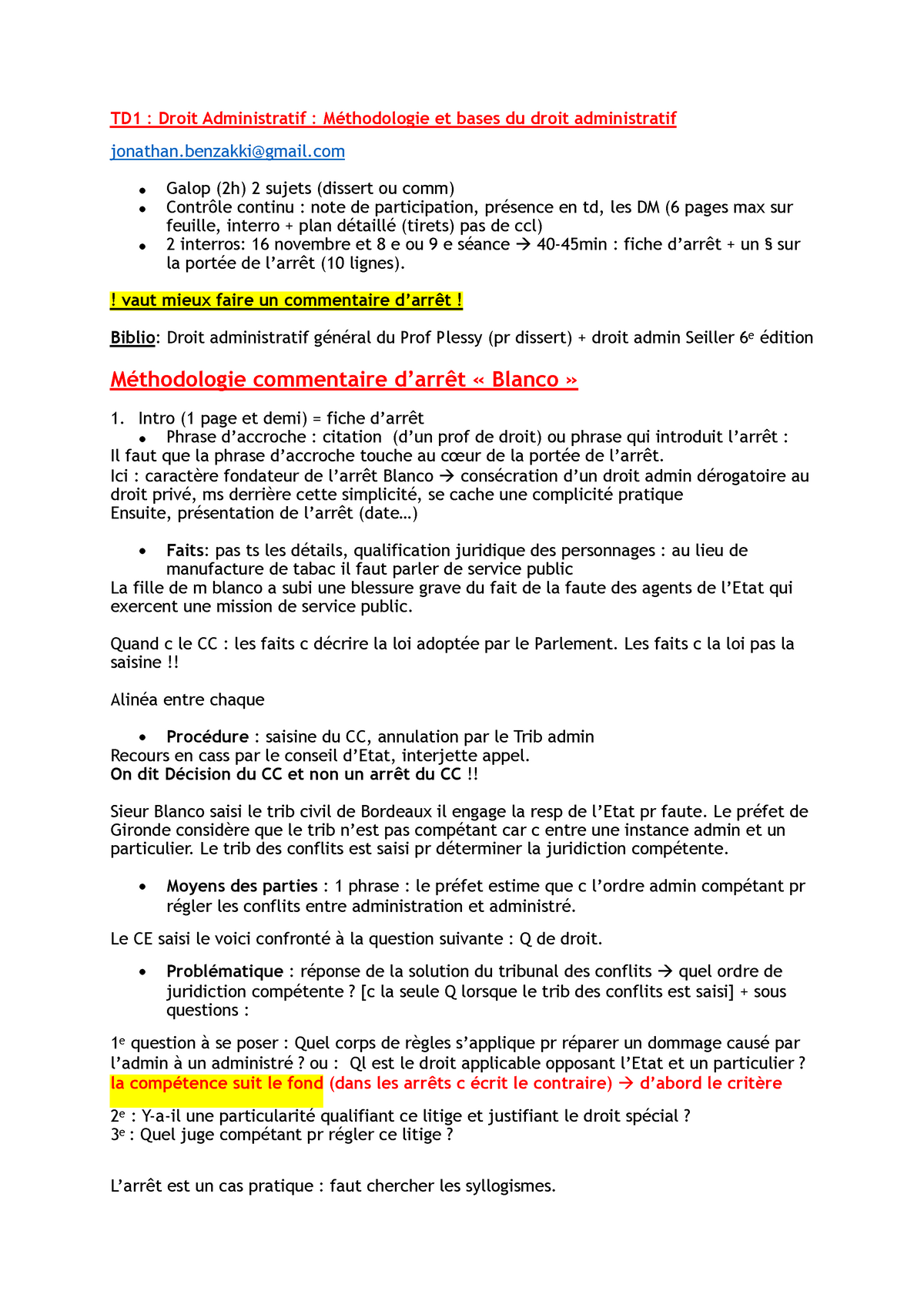 Td Complet Strat Notes Completes De Toutes Les Seances E Td Du Premier Semestre Professeur Studocu