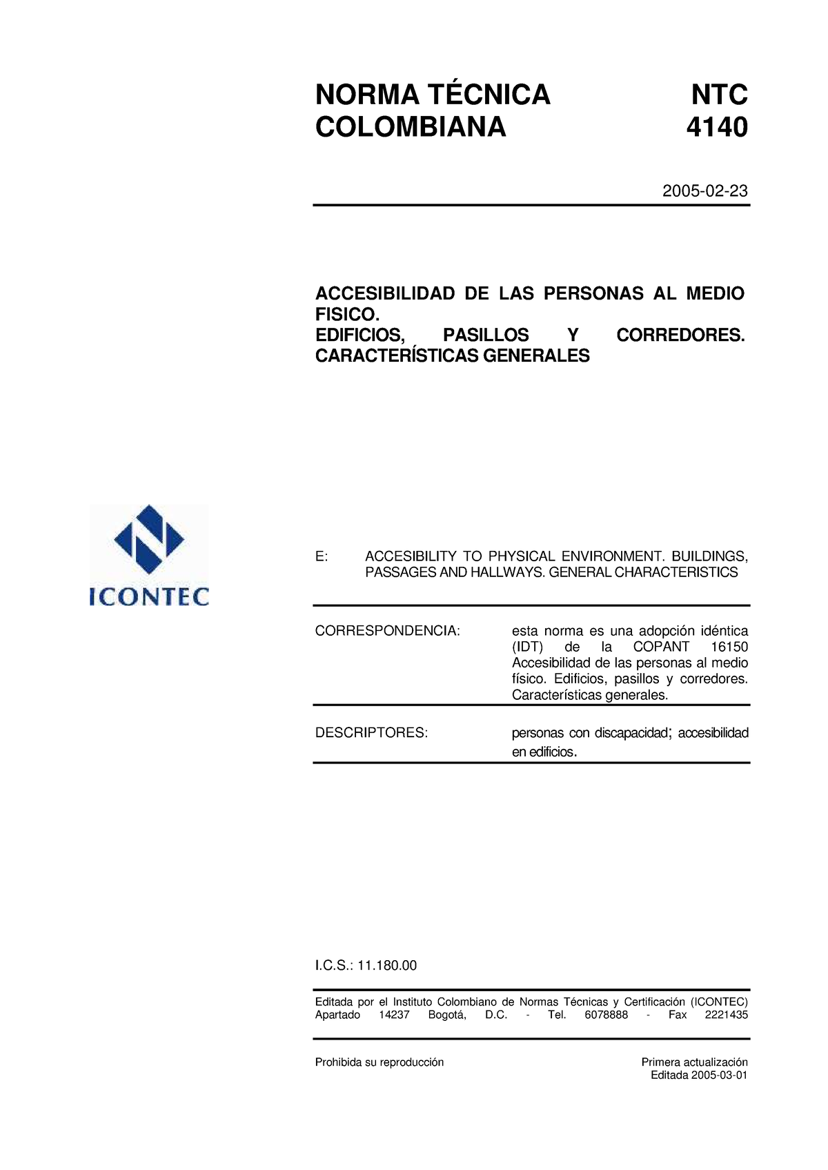 Norma Tecnica NTC Colombiana 4140 - NORMA TÉCNICA NTC COLOMBIANA 4140 ...