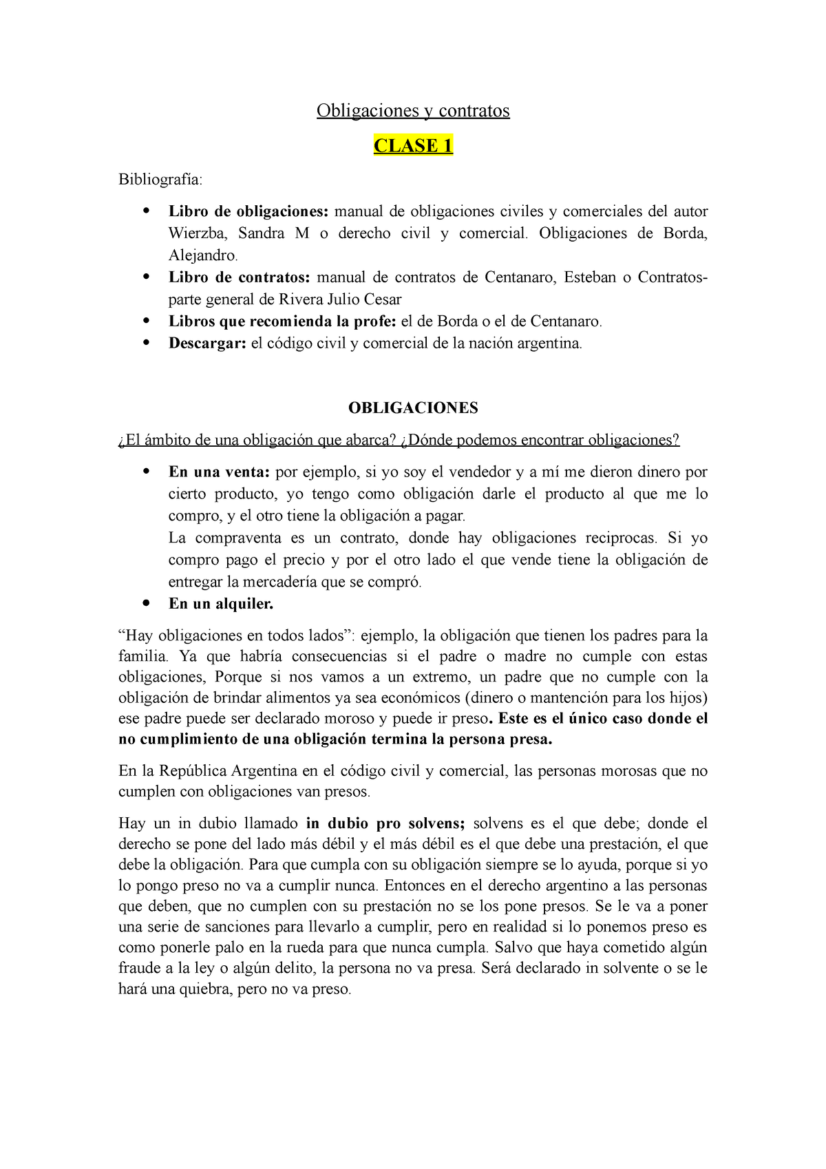 Primer Parcial DE Obligaciones Y Contratos - Obligaciones Y Contratos ...