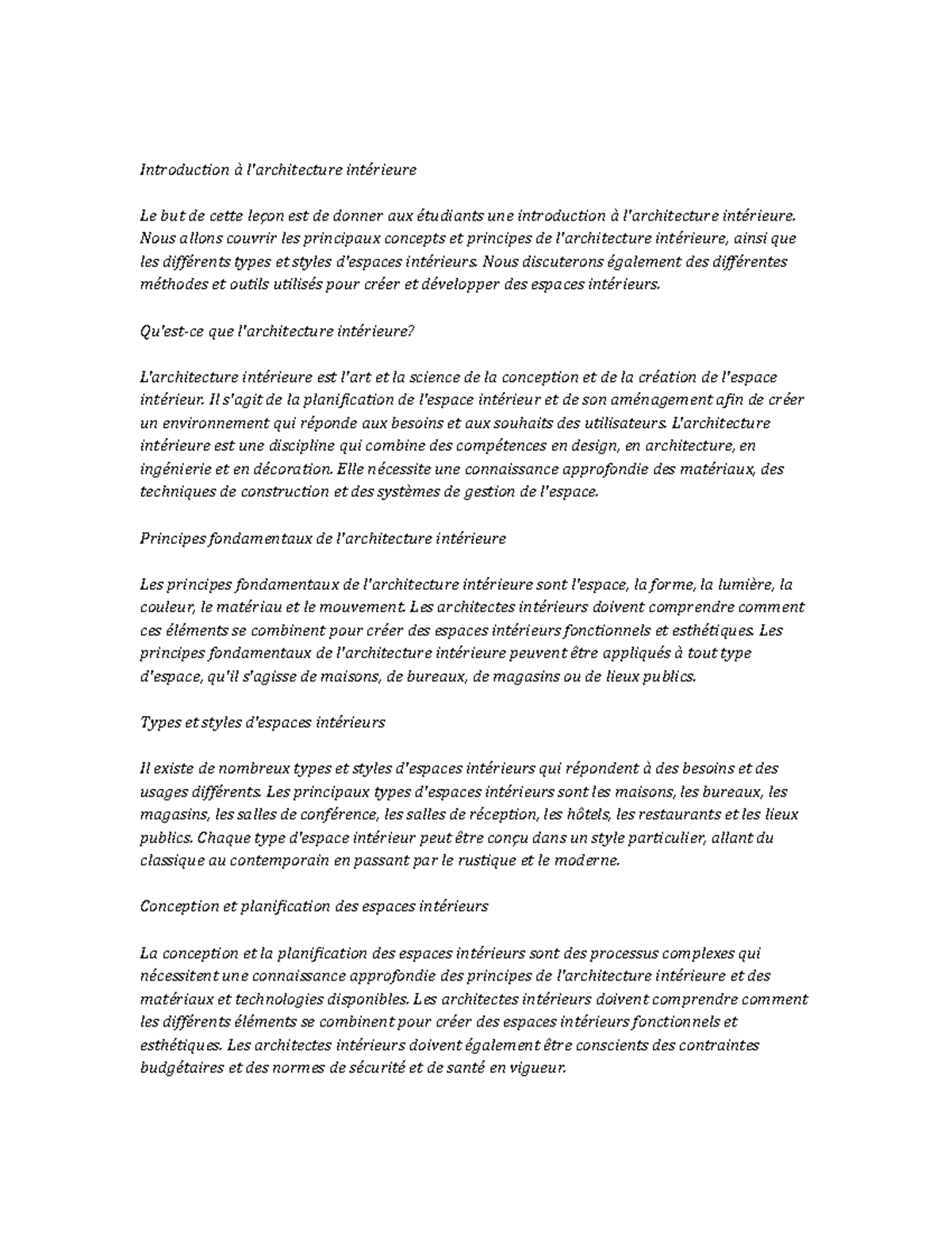Interior Design Study Notes - Introduction à l'architecture intérieure ...