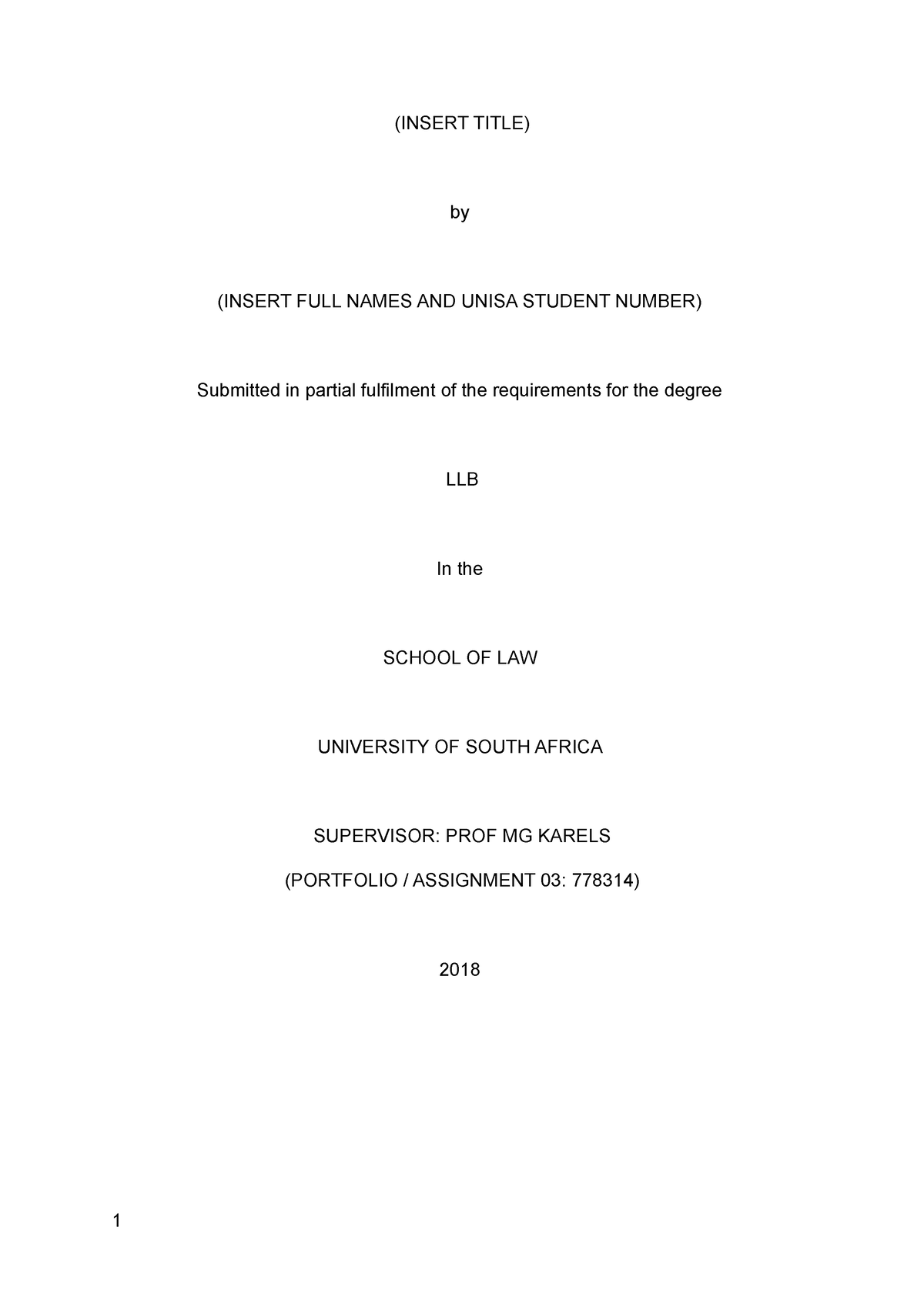 thesis unisa