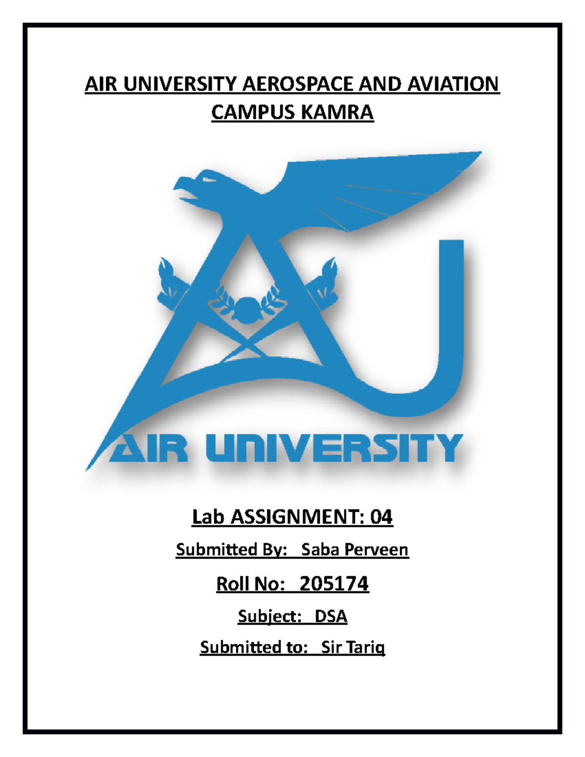 Data Structures - AIR UNIVERSITY AEROSPACE AND AVIATION CAMPUS KAMRA ...