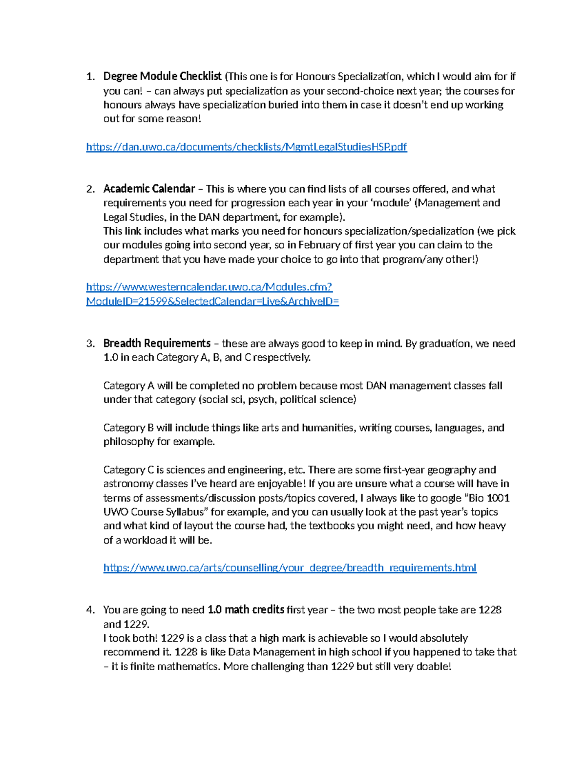 Course Info - Degree Module Checklist (This one is for Honours ...