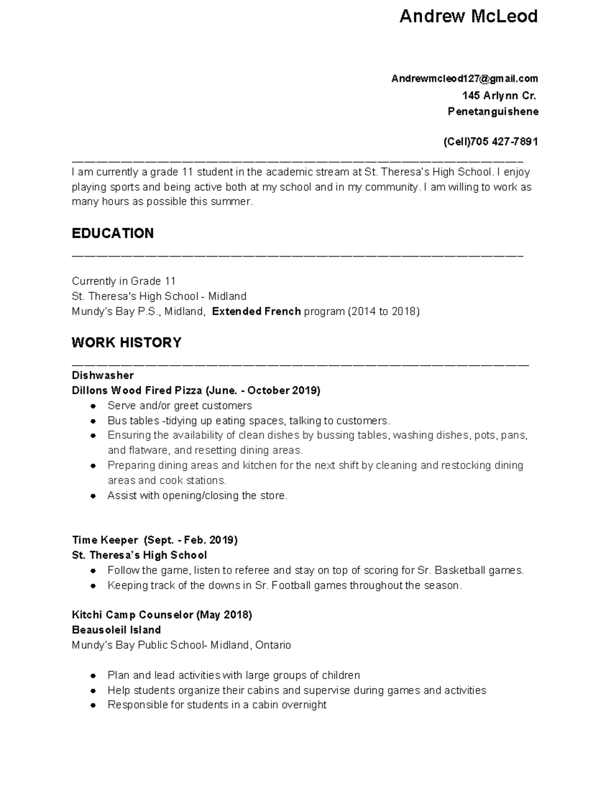 Copy of Copy of Andrew Mcleod- Resume - Andrew McLeod Andrewmcleod127 ...