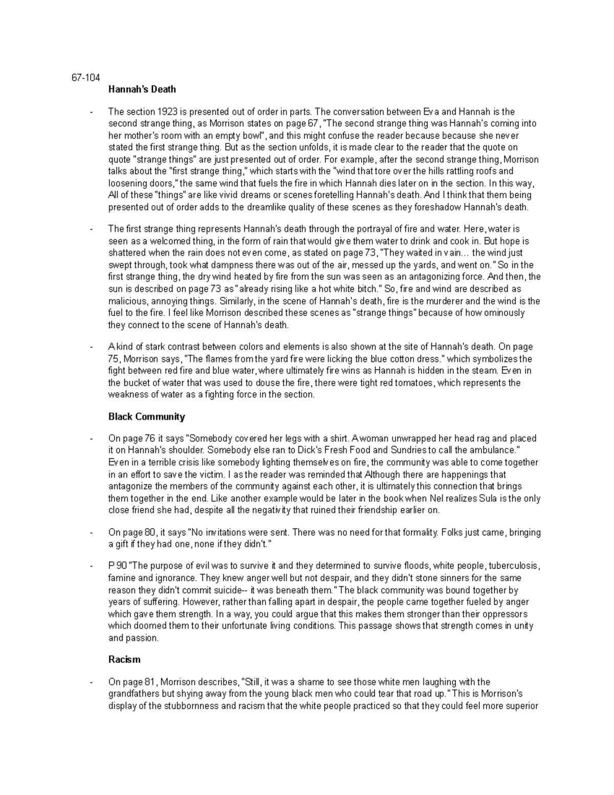 Sula 1923 Summary