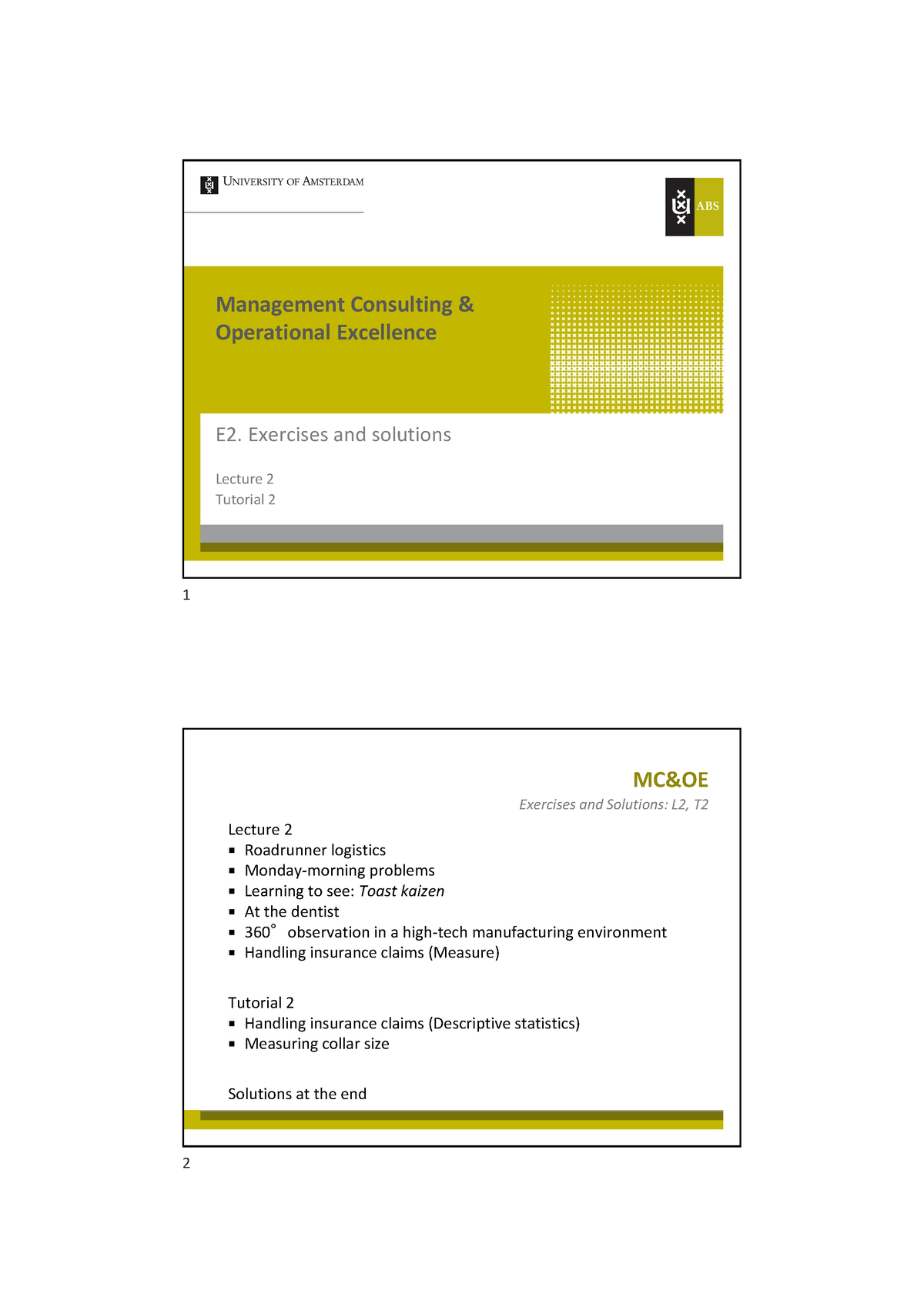 Tutorial2 DMAIC 1-2 case practice - Management Consulting & Operational ...