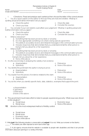 Rubrics - Oral Presentation and Reporting - GENERAL SANTOS DOCTOR’S ...