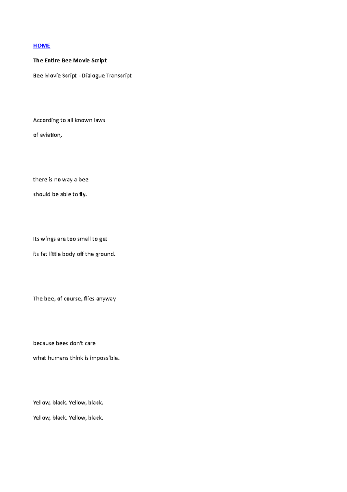 Entire Bee Movie Script Copyable 23 - 07a1ixw