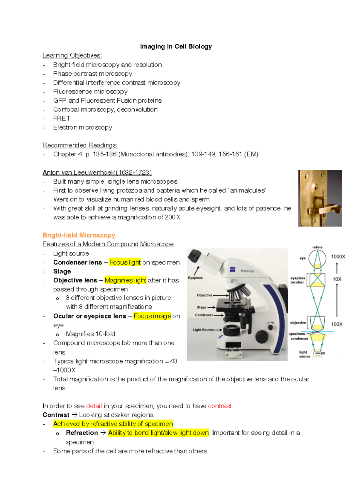 Cummings Lecture 2Imaging in Cell Biology Imaging in Cell Biology
