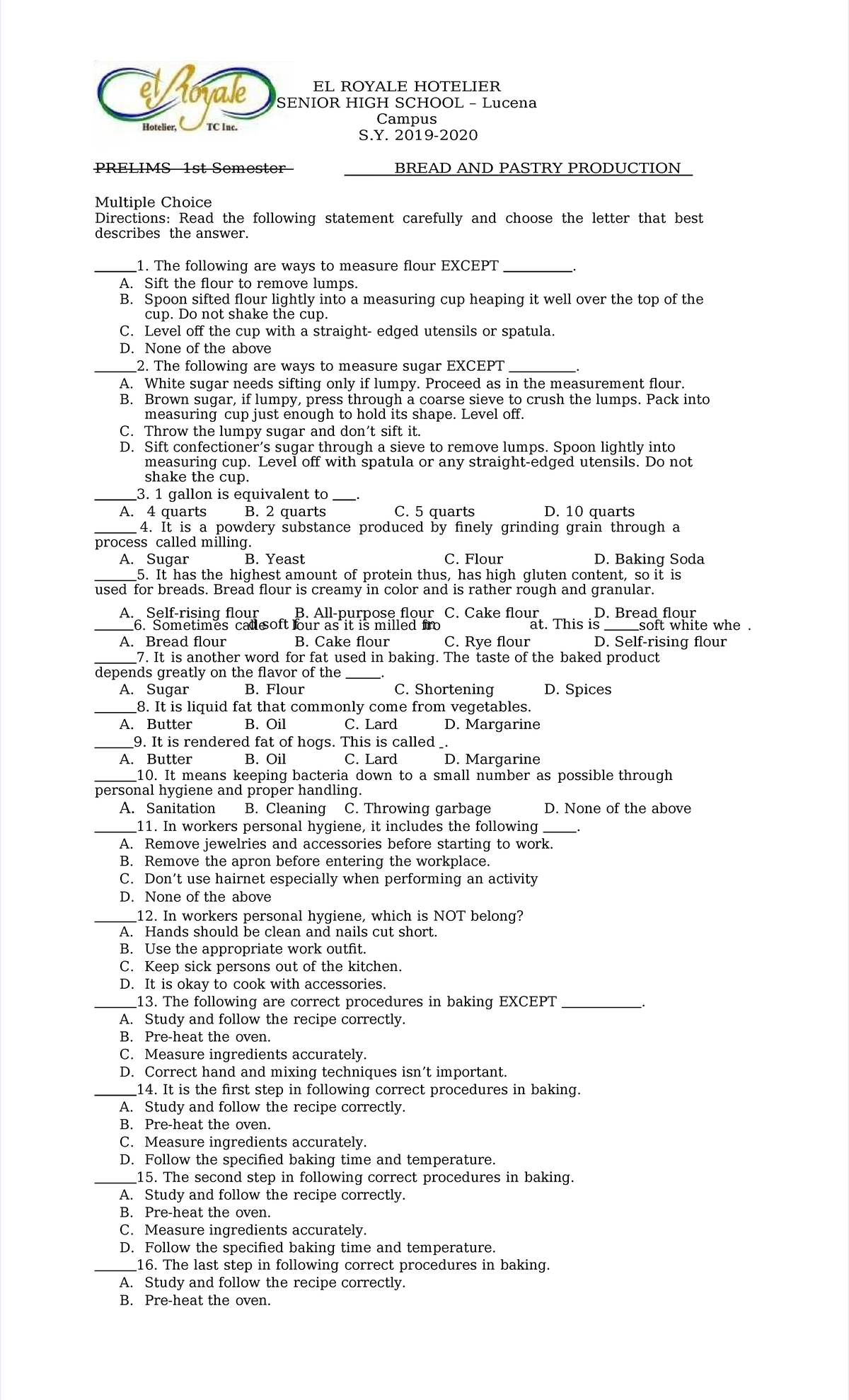 Pdfbreadandpastryproductionexamtos compress d soft f m at. This