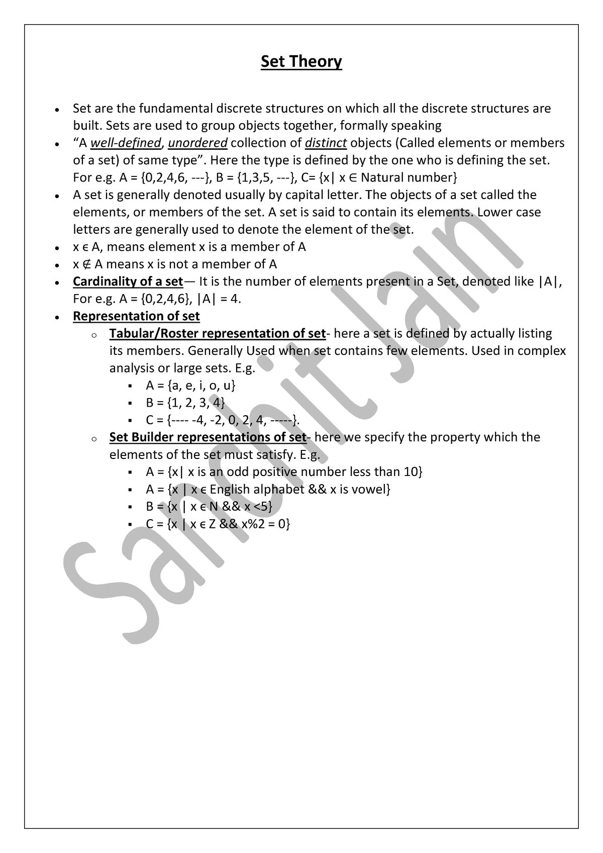 DM Sanchit Sir Notes - mc cmrrncc4tnt5j5tn5 - Set Theory Set are the ...