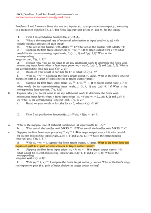 microeconomics homework 3