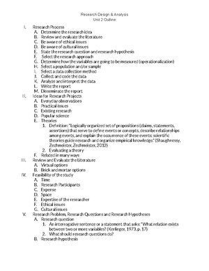 Research Design and Analysis Scale Construction Activity - Identify a ...