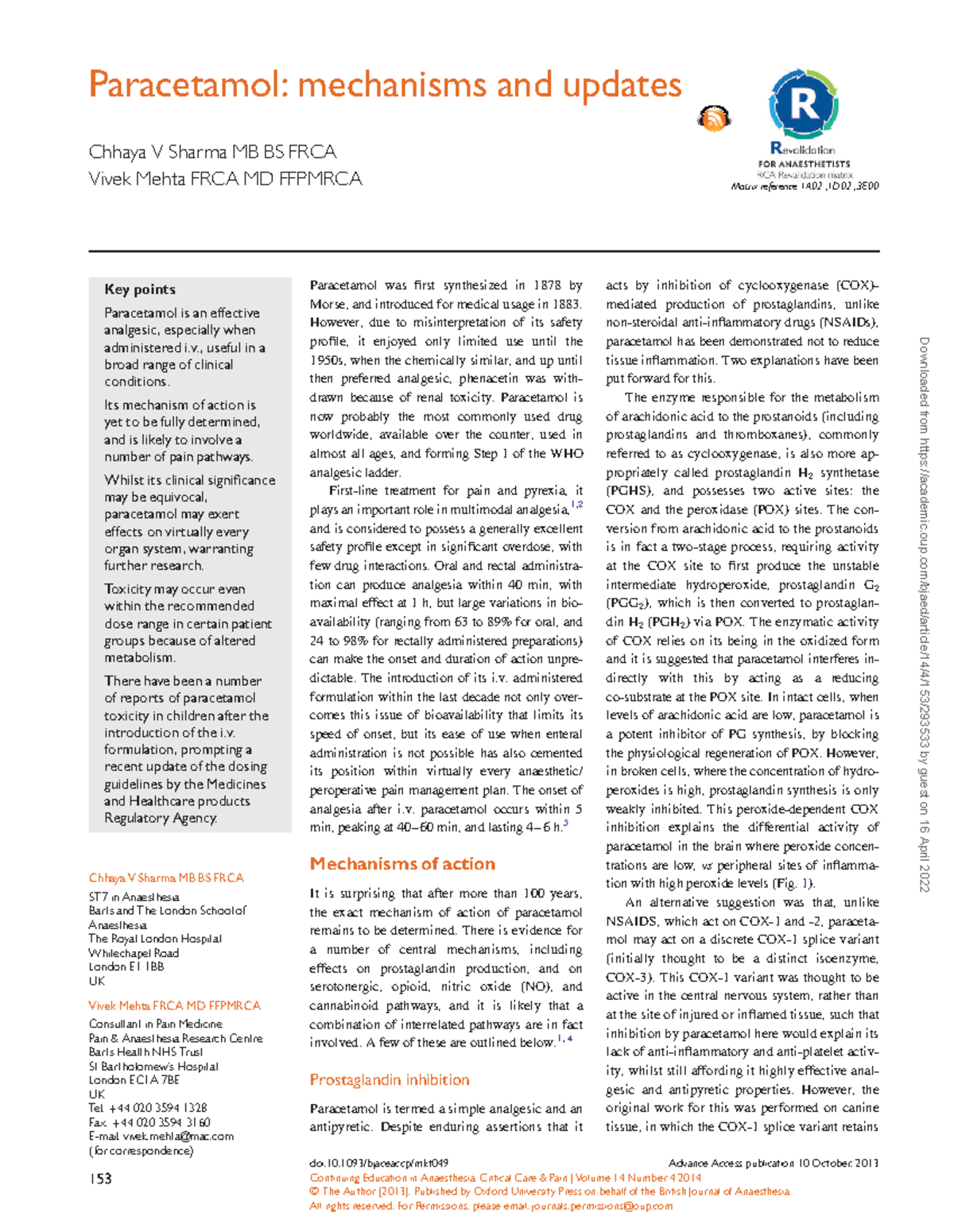 Mkt049 paracetamol mechanism of action Pharmacy KUHS Studocu