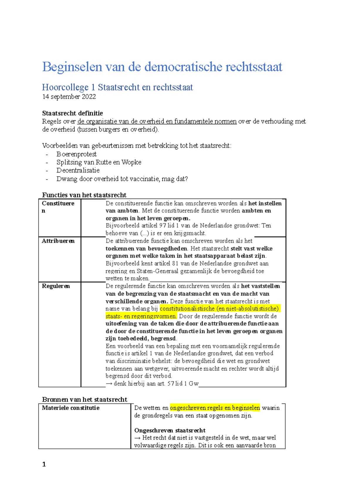 Beginselen Van De Democratische Rechtsstaat - Beginselen Van De ...