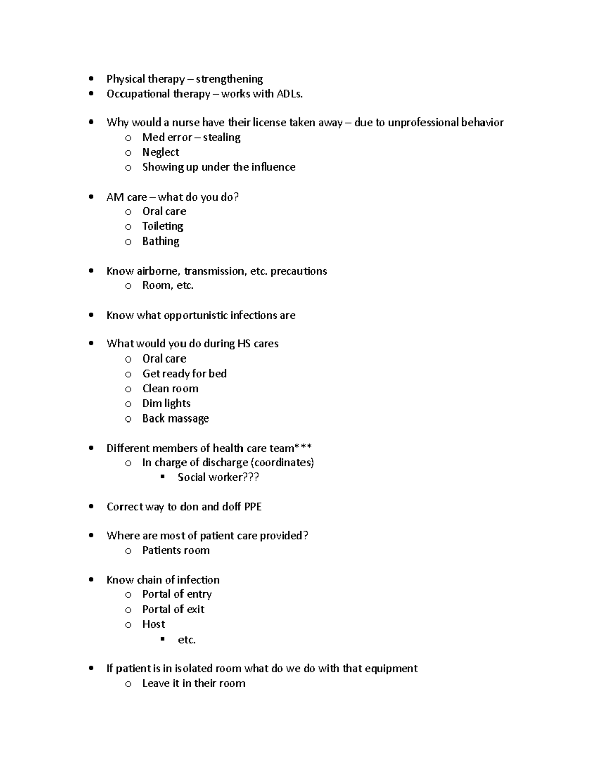 Fundamentals review for exam one - Physical therapy – strengthening ...