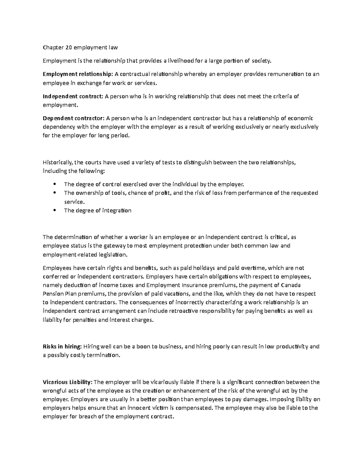 Part 6 - Employment and professional relationships - Chapter 20 ...