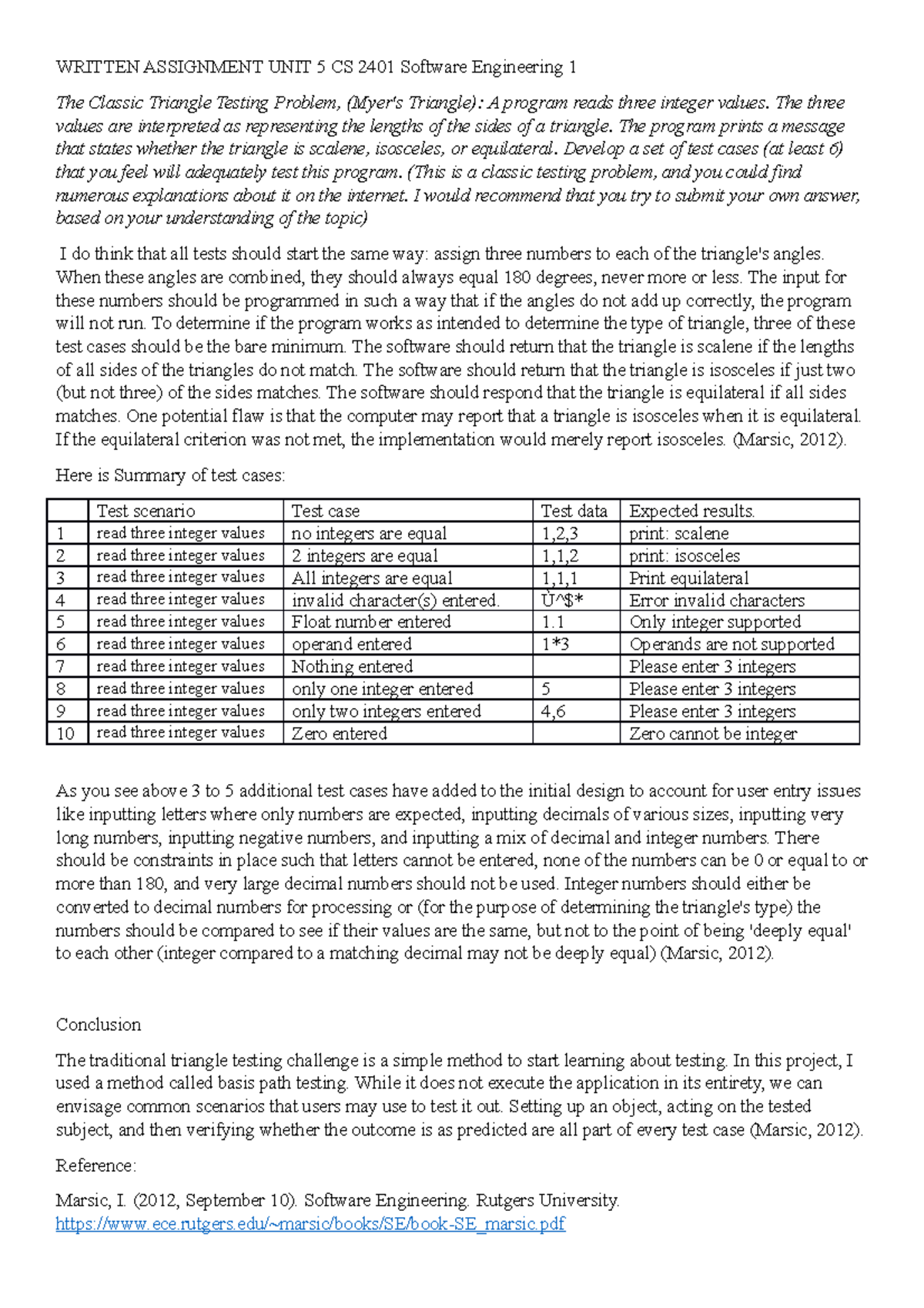 Written Assignment UNIT 5 CS 2401 Software Engineering 1 - WRITTEN ...