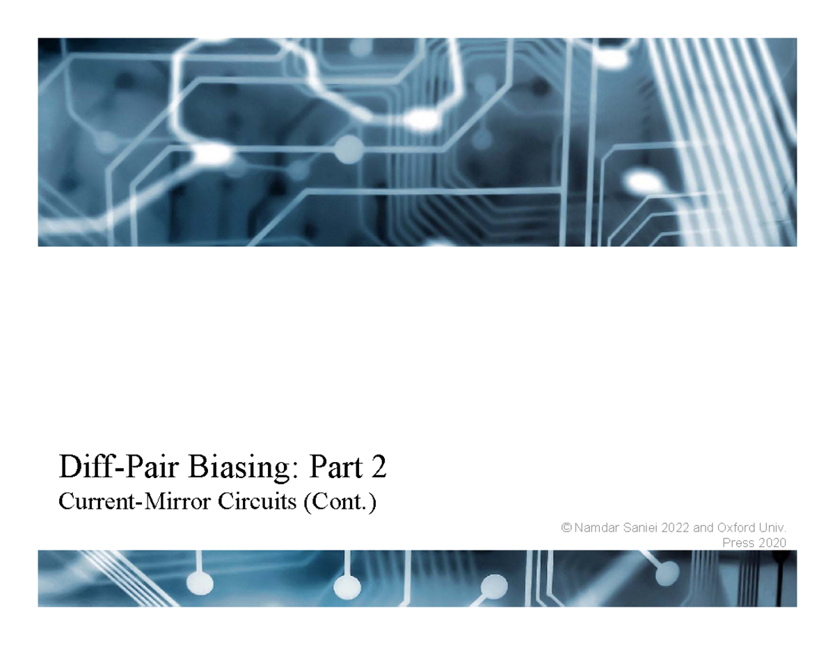 5 3230Current SourcesCascodeActive Load DiffPair Biasing Part