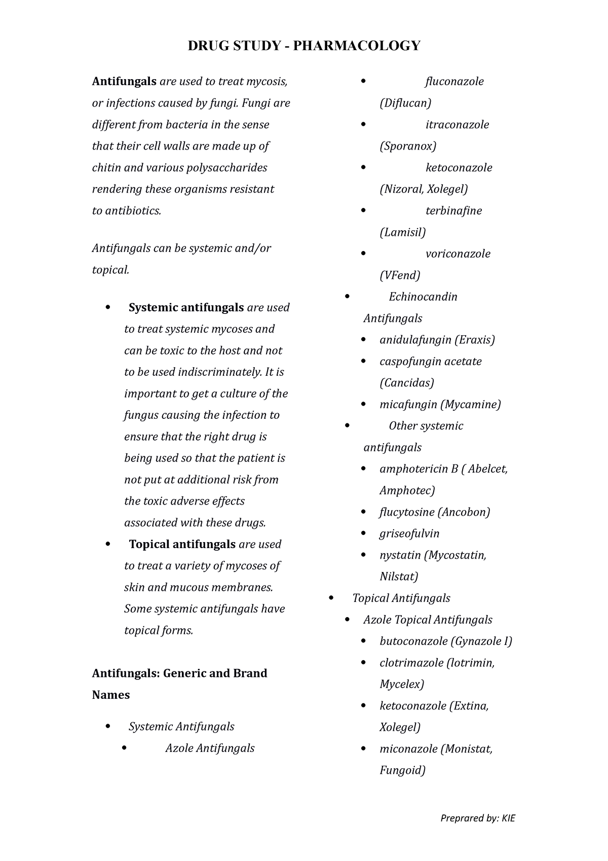 Antifungals - DRUG Study - Antifungals Are Used To Treat Mycosis, Or ...