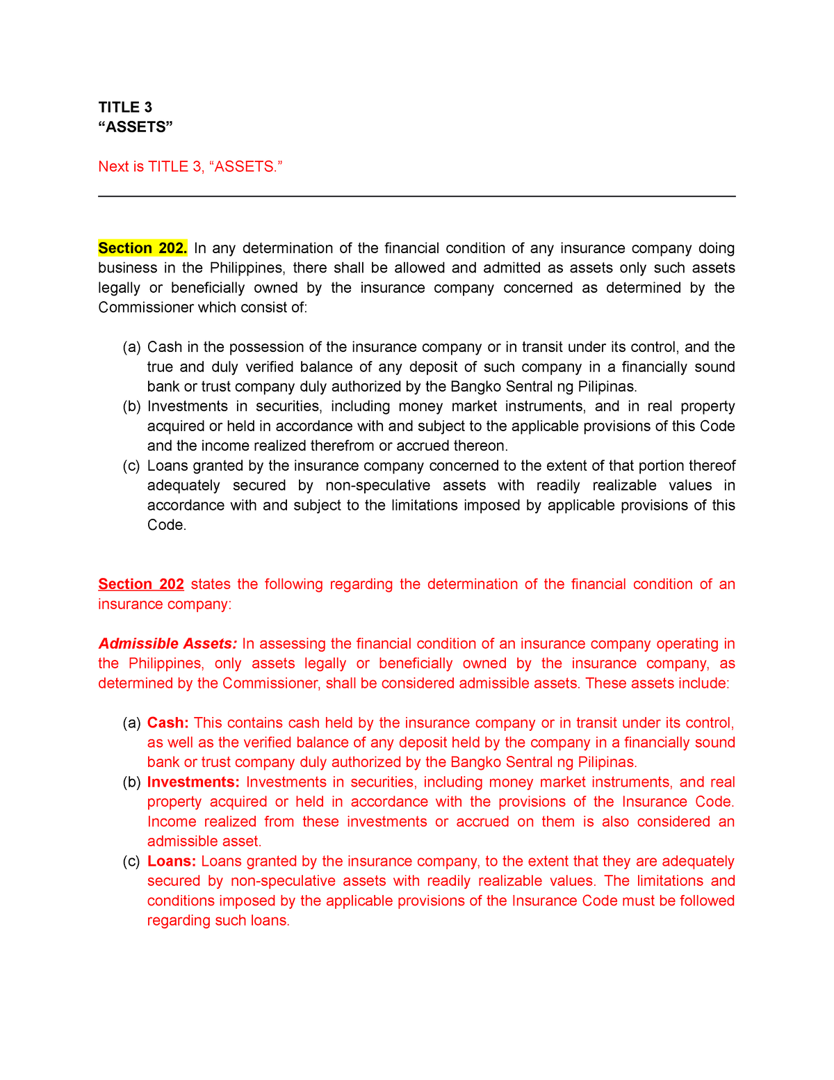 Title 3 Law Rflib - Xxx - TITLE 3 “ASSETS” Next Is TITLE 3, “ASSETS ...