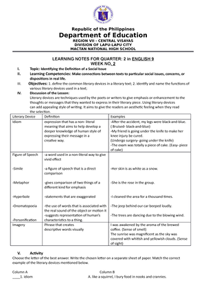 ENG7-Q4-MOD2 - Notes - 7 English Quarter 4 - Module 2: Strategies For ...