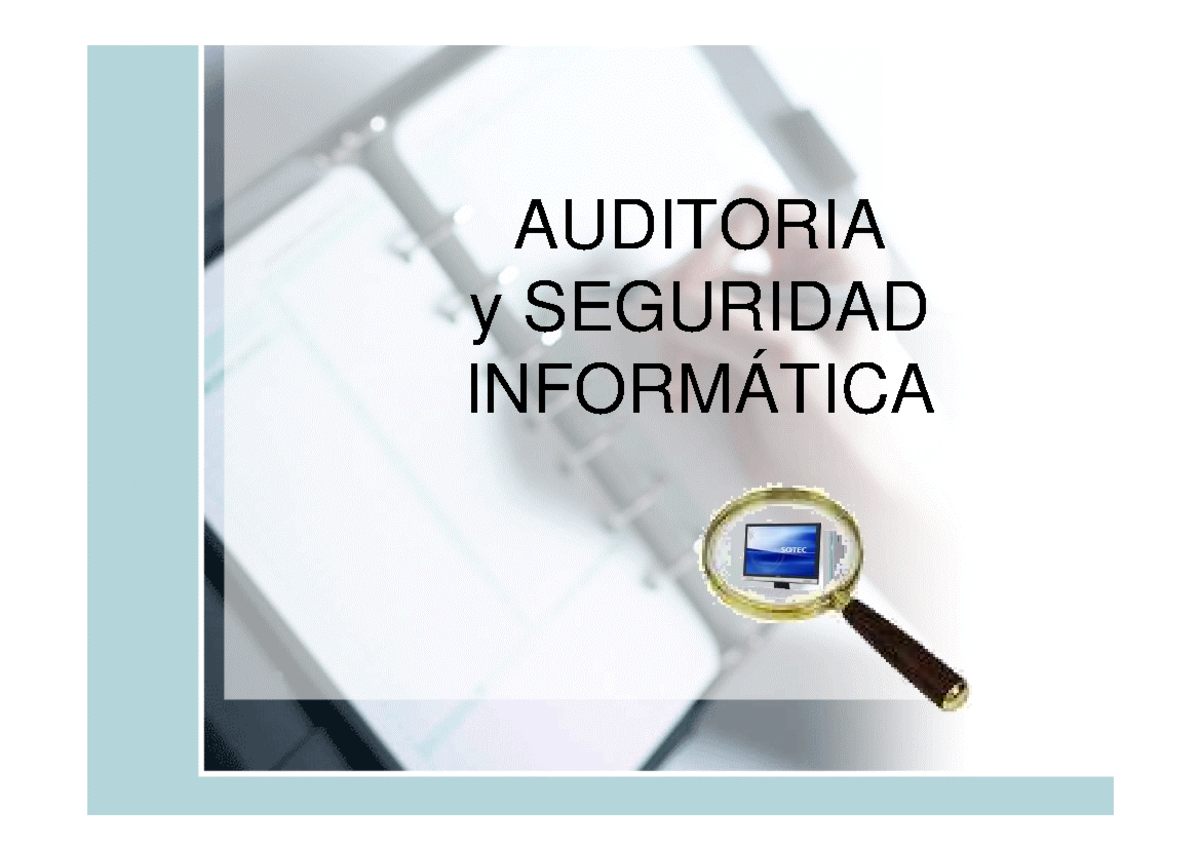 Auditoria Y Seguridad Informatica Auditoria Y SeguridadinformÁtica