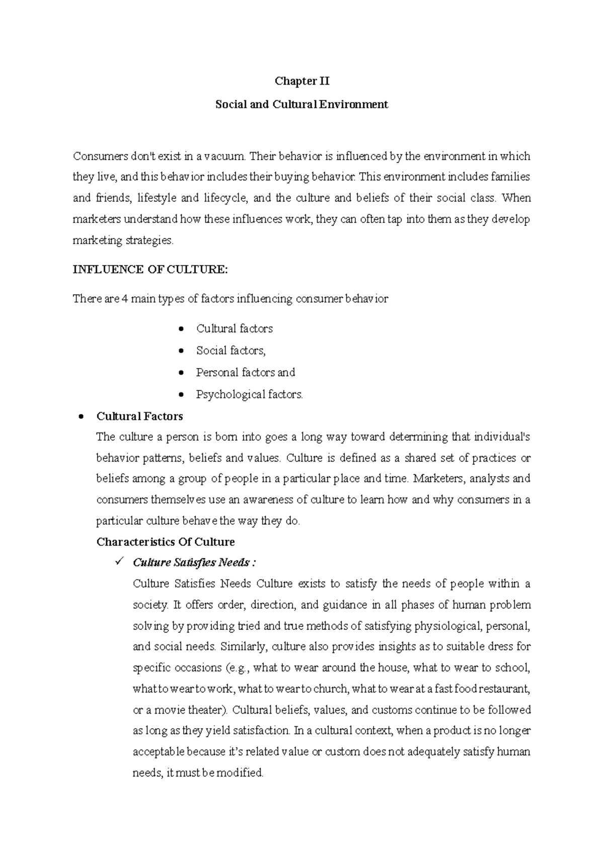 Chapter - II Consumer Behaviour Material - Chapter II Social and ...